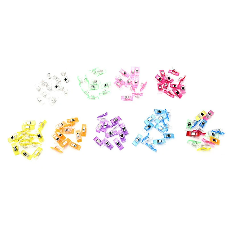 50Pcs-High-Quality-Multicolor-Plastic-Wonder-Clips-Holder-DIY-Patchwork-Fabric-Quilting-Craft-Sewing-Knitting-Suspender