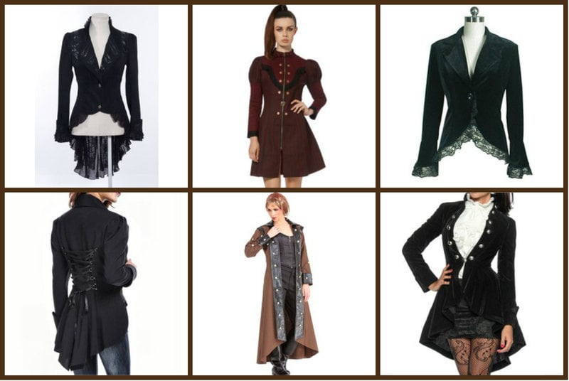 Jackets with Victorian details.
