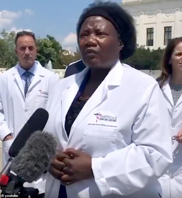 President Trump continued to defend  Dr. Stella Immanuel, who has a long history of promoting conspiracy theories and who claims hydroxy cures coronavirus