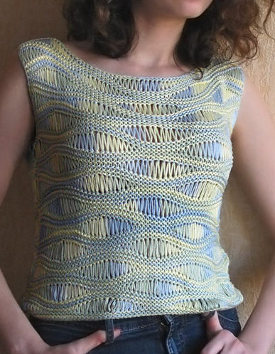 Free Knitting Pattern for Ribbon Top