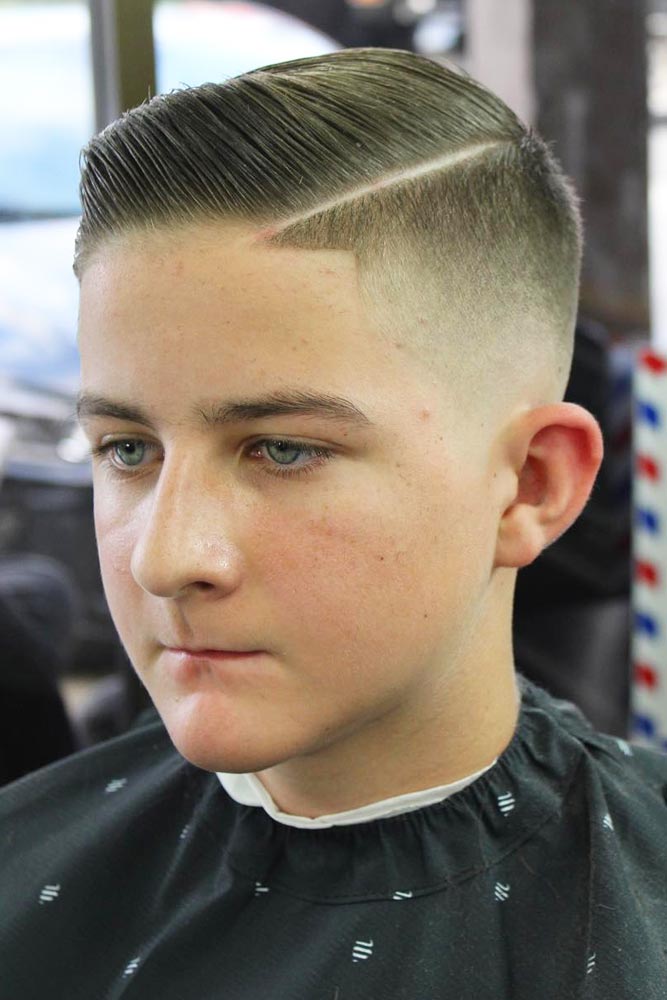 Sleek Haircut With Hard Part #boyshaircuts #haircuts