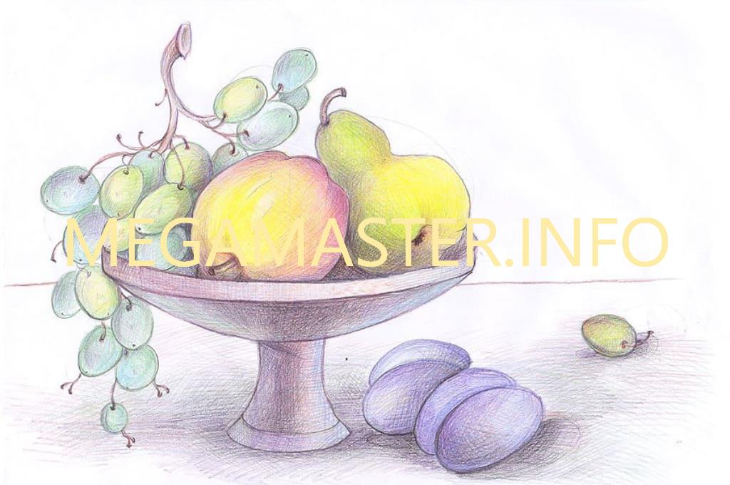 Рисуем вазу с фруктами (Шаг 4)