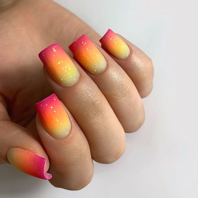 Bright Matte Ombre Nail Designs