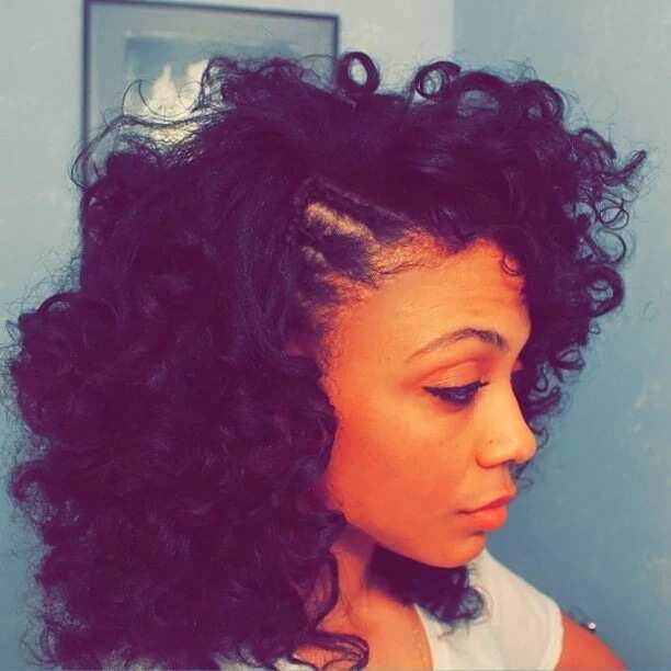 Flexi rod curls and side braids