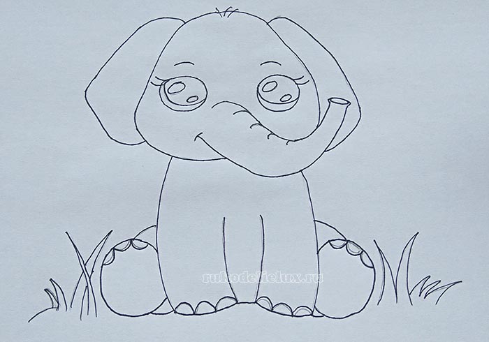 Как нарисовать маленького слона