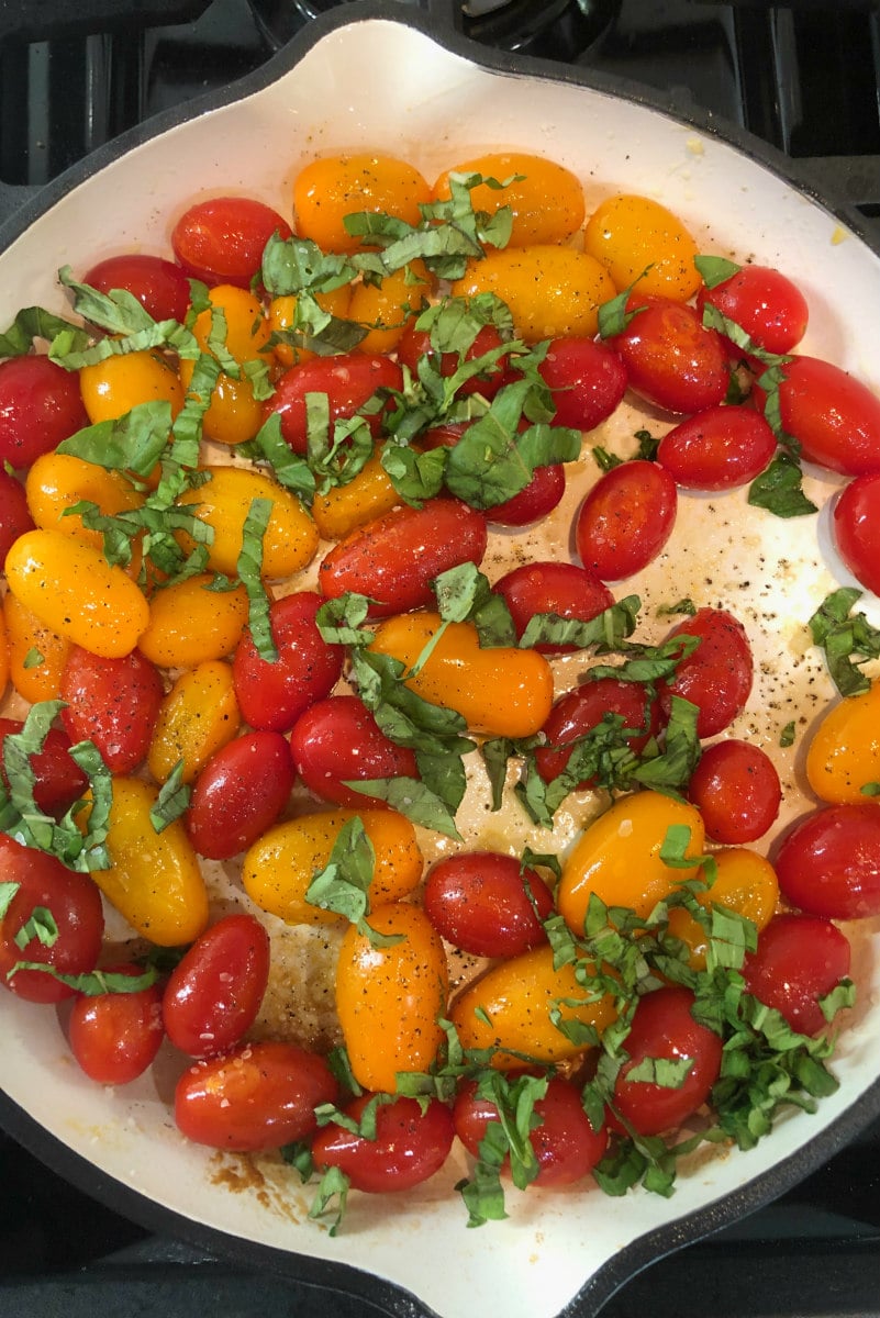 Sauteed Cherry tomatoes with basil